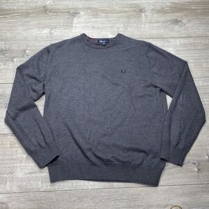 Fred Perry Sweater Mens XL Crewneck Pullover Merino Wool Classic Casual